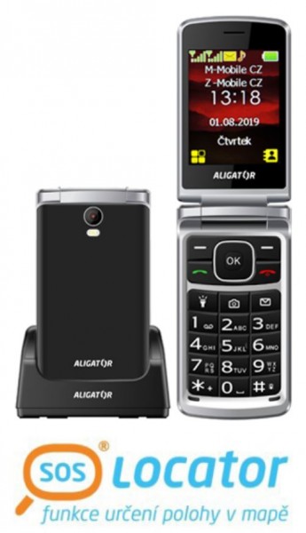 ALIGATOR V710BS mobilní telefon Senior čern.stř.